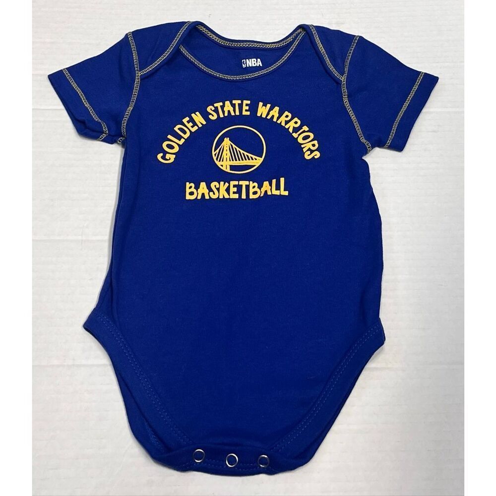 NBA Golden State Warriors Blue With Gold Stitching Bodysuit   Boys Size 12 Month
